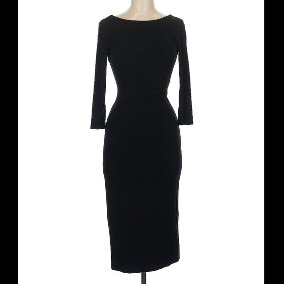 Lulus Black Midi Sheath Cocktail Dress – Size M - Picture 5 of 8